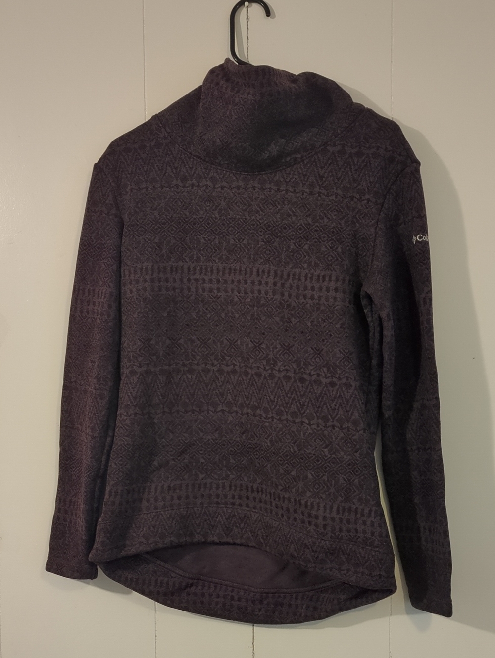 Columbia Women's Deep Plum Patterned Cowl Neck Sweater